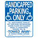 Handicapped Parking Only Sign 10" x 14" (1 pc.)