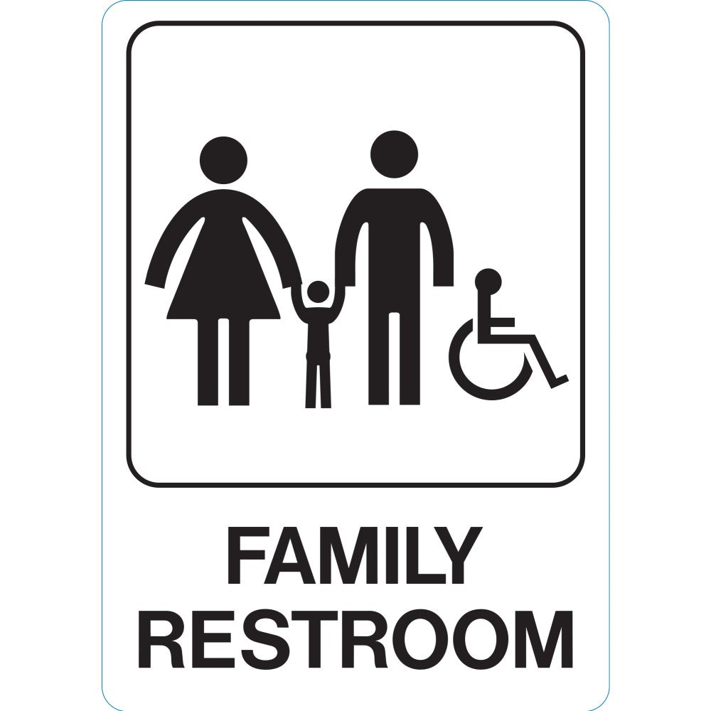 Family Restroom Accessible Sign 5" x 7" (5 pcs.)