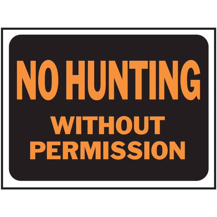 No Hunting Without Permission Sign 8.5" x 12.5" (10 pcs.)