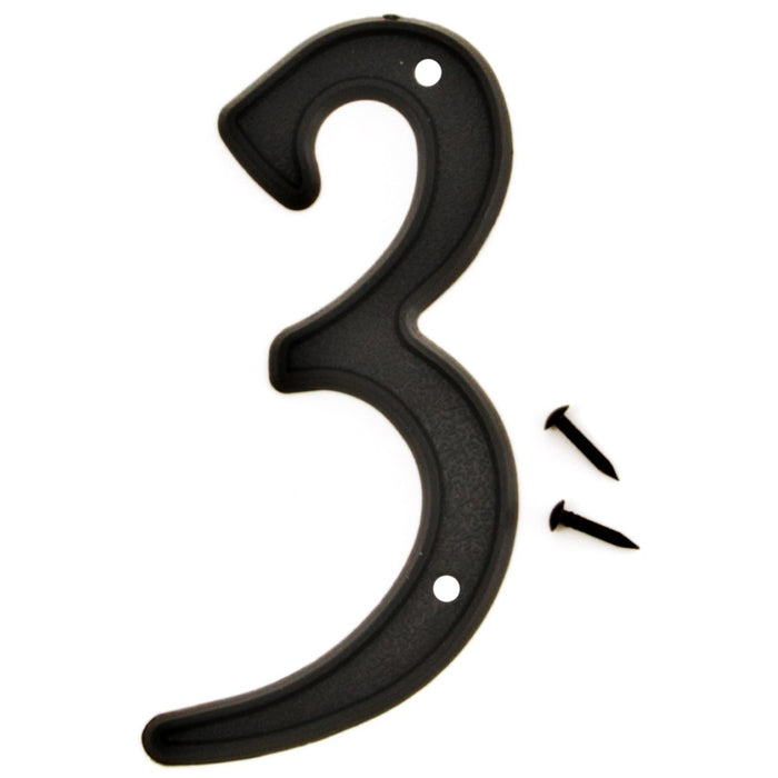 4" Black Plastic Number 3 (10 pcs.)