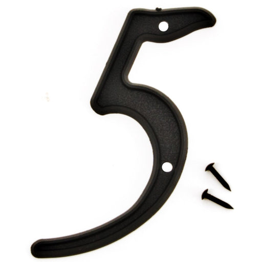 4" Black Plastic Number 5 (10 pcs.)