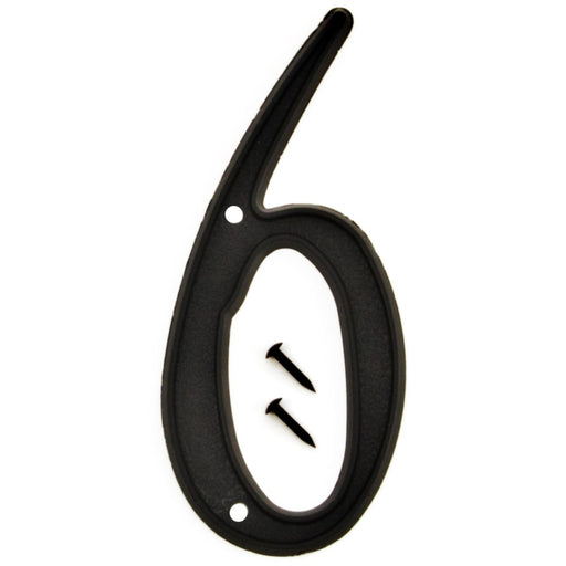 4" Black Plastic Number 6 (10 pcs.)