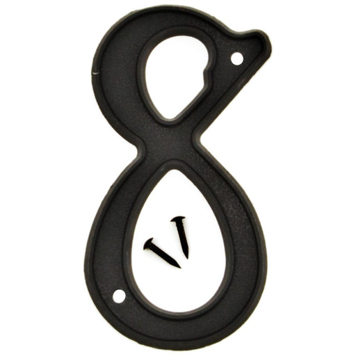 4" Black Plastic Number 8 (10 pcs.)