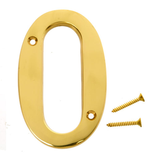 4" Solid Brass Number 0 (5 pcs.)