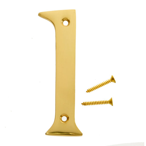 4" Solid Brass Number 1 (5 pcs.)