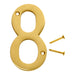 4" Solid Brass Number 8 (5 pcs.)