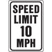 Speed Limit 10 Mph Sign 12" x 18" (1 pc.)