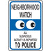 Neighborhood Watch Sign 12" x 18" (1 pc.)