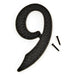 3" Black Aluminum Number 9 (10 pcs.)