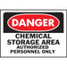 Danger Chemical Storage Area Sign 10" x 14" (5 pcs.)