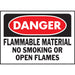 Danger Flammable Material No Smoking Sign 10" x 14" (5 pcs.)