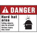 Danger Hard Hat Area Sign 10" x 14" (5 pcs.)