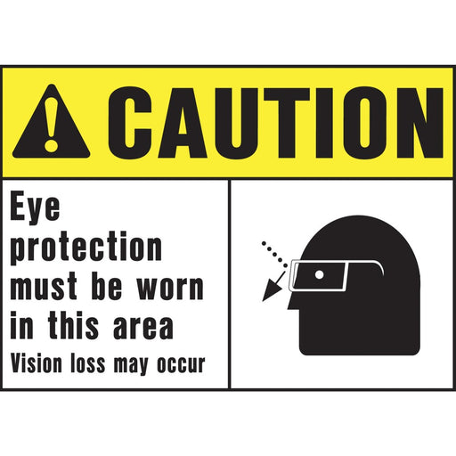 Caution Eye Protection Sign 10" x 14" (5 pcs.)