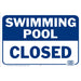 Swimming Pool Closed Sign 12" x 18" (5 pcs.)