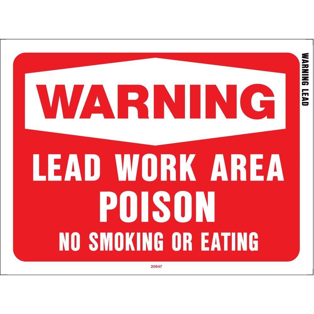 Warning Lead Work Area Sign 8.5