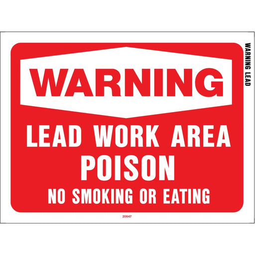 Warning Lead Work Area Sign 8.5" x 12" (10 pcs.)