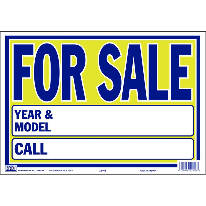 9X13 Neon Auto For Sale Sign 9" x 13" (10 pcs.)