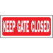 Keep Gate Closed Sign 6" x 14" (5 pcs.)