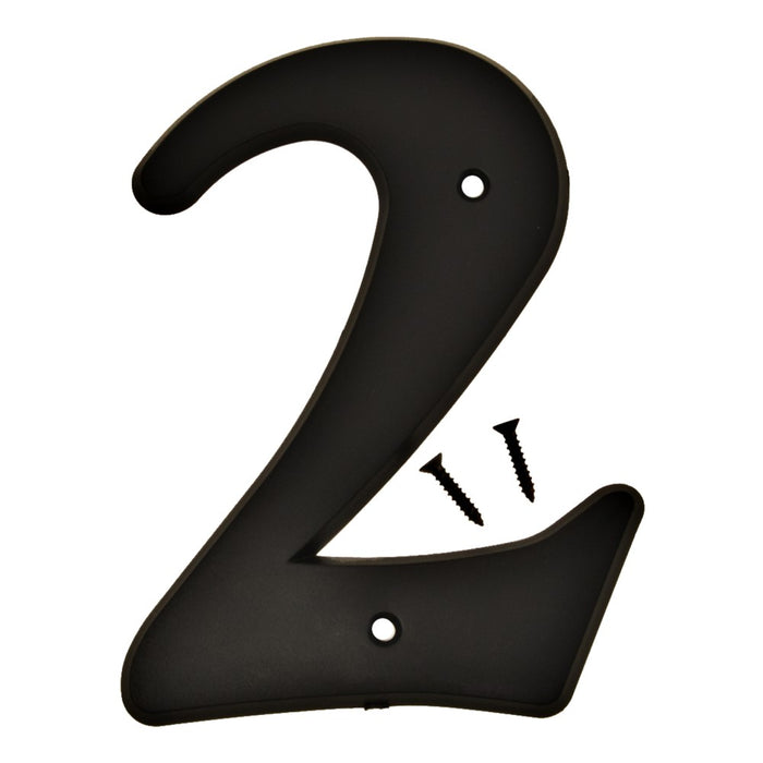 6" Black Plastic Number 2  (5 pcs.)