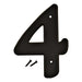 6" Black Plastic Number 4  (5 pcs.)