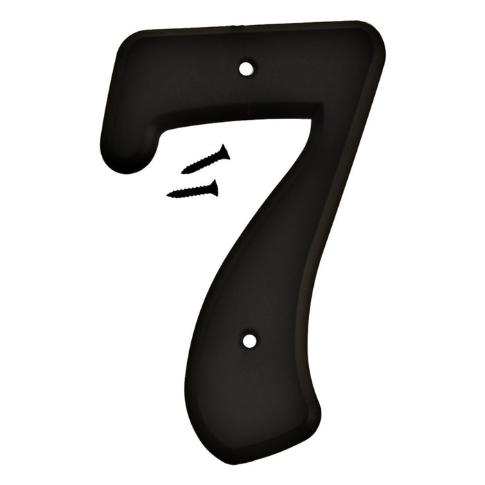 6" Black Plastic Number 7  (5 pcs.)