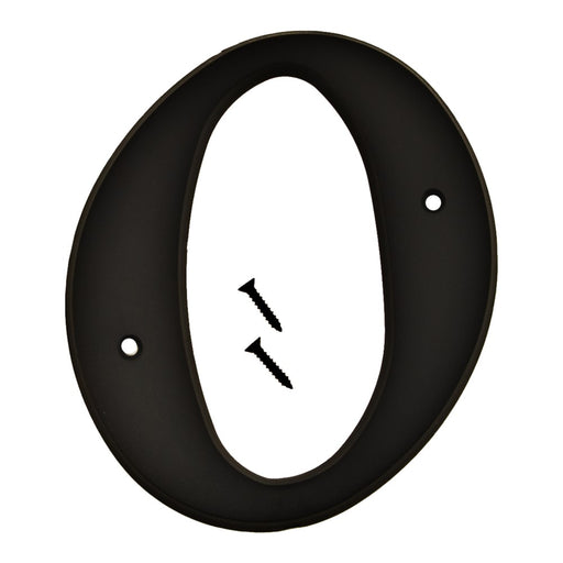 6" Black Plastic Number 0  (5 pcs.)