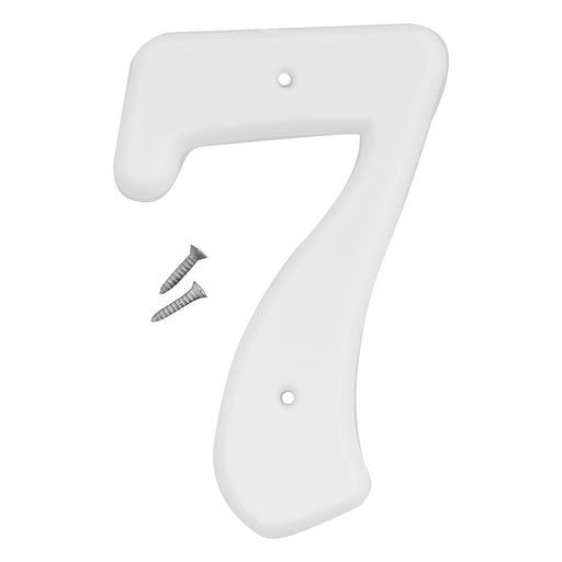 6" White Plastic Number 7  (5 pcs.)