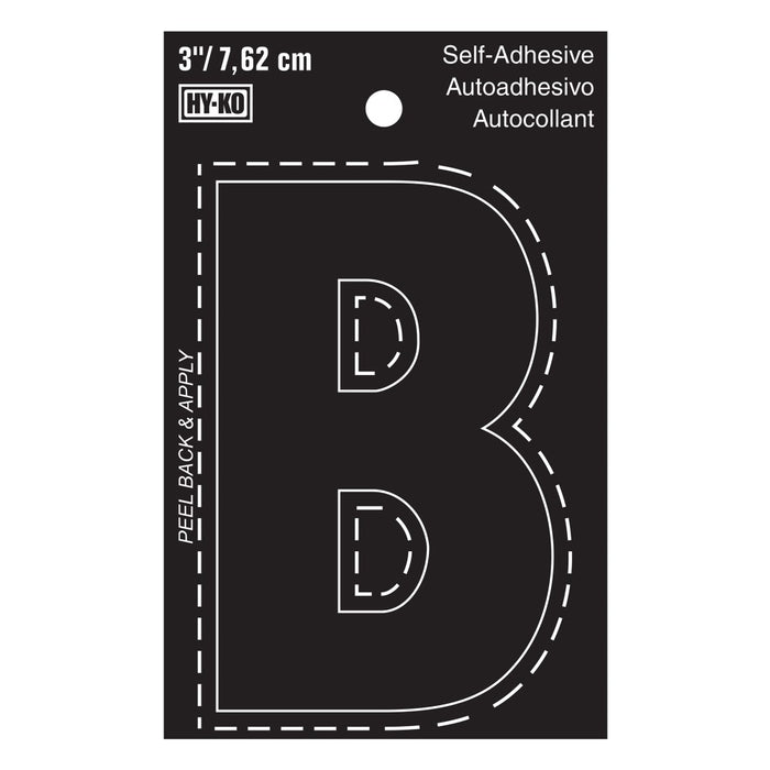 3" Black Vinyl Letter B  (10 pcs.)