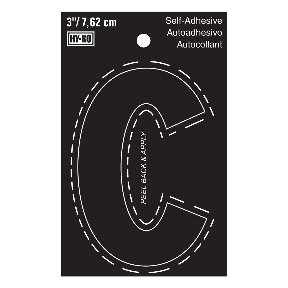 3" Black Vinyl Letter C  (10 pcs.)