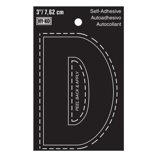 3" Black Vinyl Letter D  (10 pcs.)