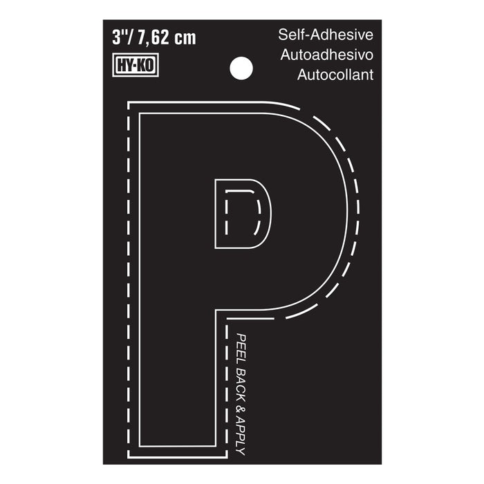 3" Black Vinyl Letter P  (10 pcs.)