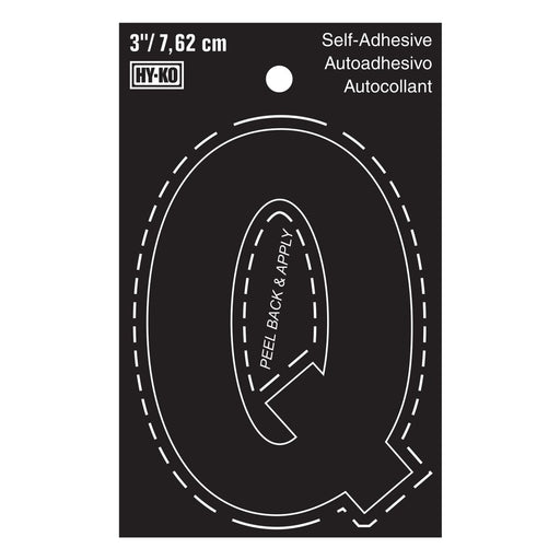 3" Black Vinyl Letter Q  (10 pcs.)