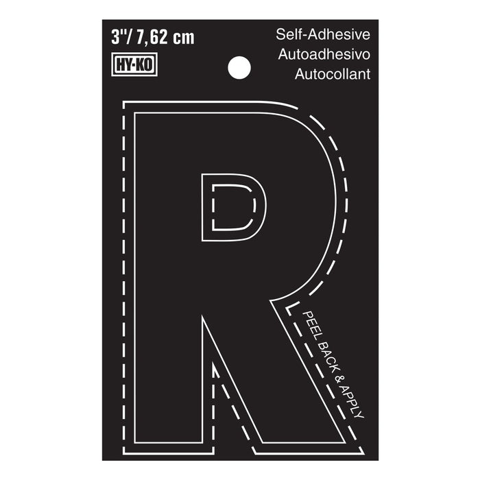 3" Black Vinyl Letter R  (10 pcs.)