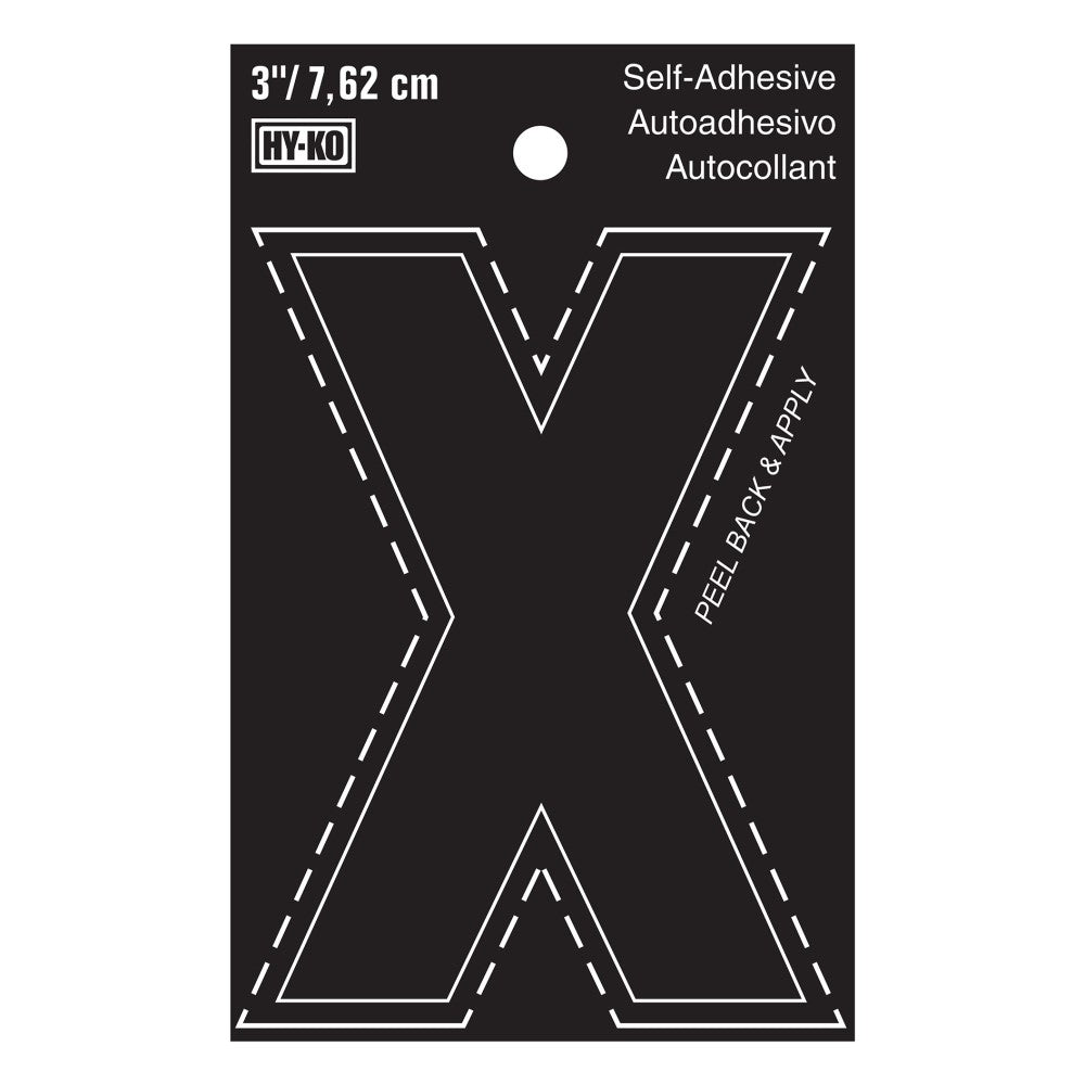 3" Black Vinyl Letter X  (10 pcs.)