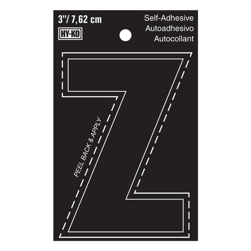 3" Black Vinyl Letter Z  (10 pcs.)