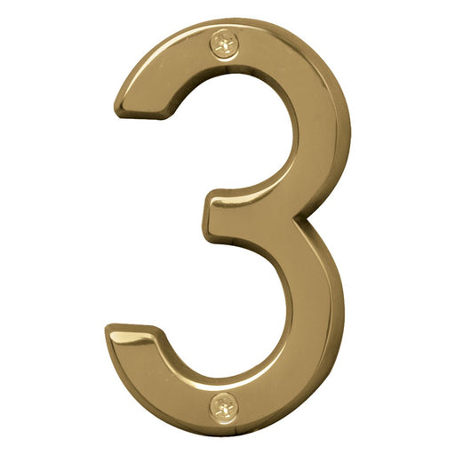 4" Polished Brass Number 3 (3 pcs.)