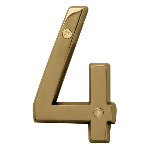 4" Polished Brass Number 4 (3 pcs.)