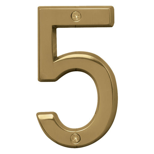 4" Polished Brass Number 5 (3 pcs.)