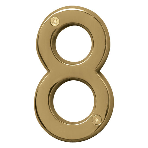 4" Polished Brass Number 8 (3 pcs.)