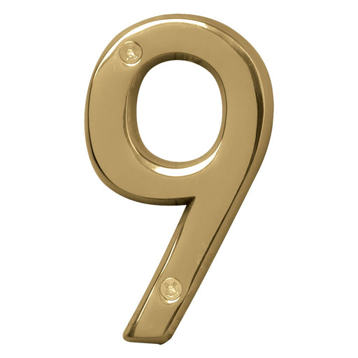 4" Polished Brass Number 9 (3 pcs.)