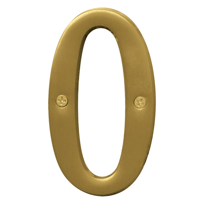 4" Brushed Brass Number 0 (3 pcs.)