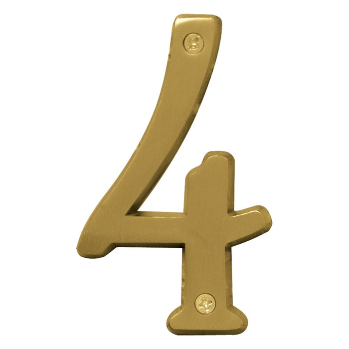 4" Brushed Brass Number 4 (3 pcs.)