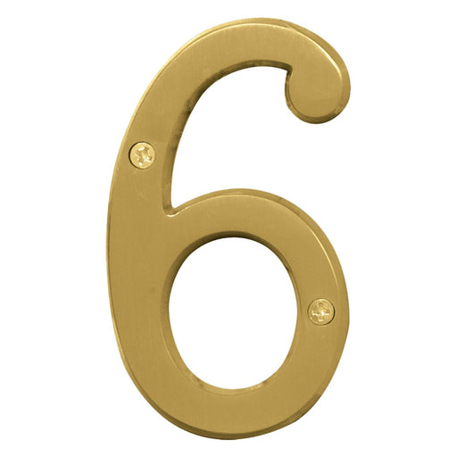 4" Brushed Brass Number 6 (3 pcs.)