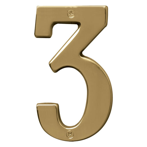 5" Polished Brass Number 3 (3 pcs.)