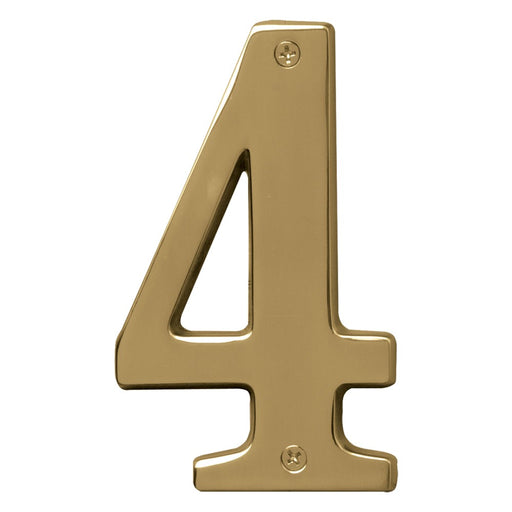 5" Polished Brass Number 4 (3 pcs.)