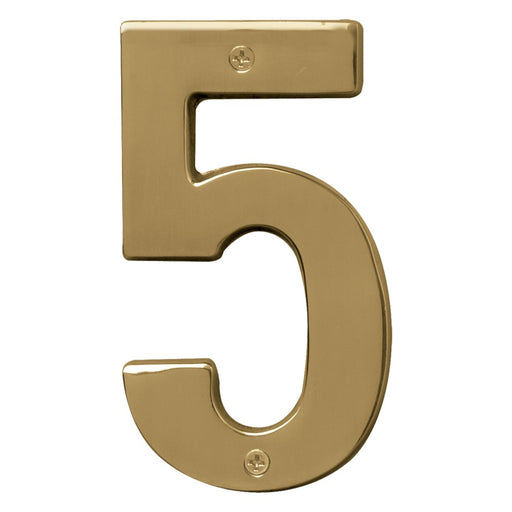 5" Polished Brass Number 5 (3 pcs.)