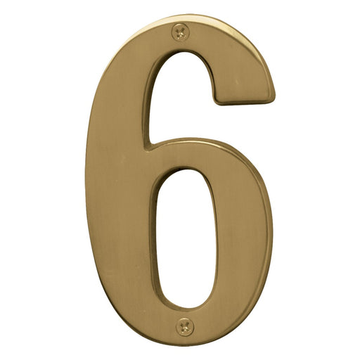 5" Polished Brass Number 6 (3 pcs.)