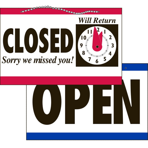 Open/Closed Clock Sign  12 x 8.5 6" x 9.5" (3 pcs.)