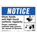 Notice Clean Hands Sign 10" x 14" (5 pcs.)