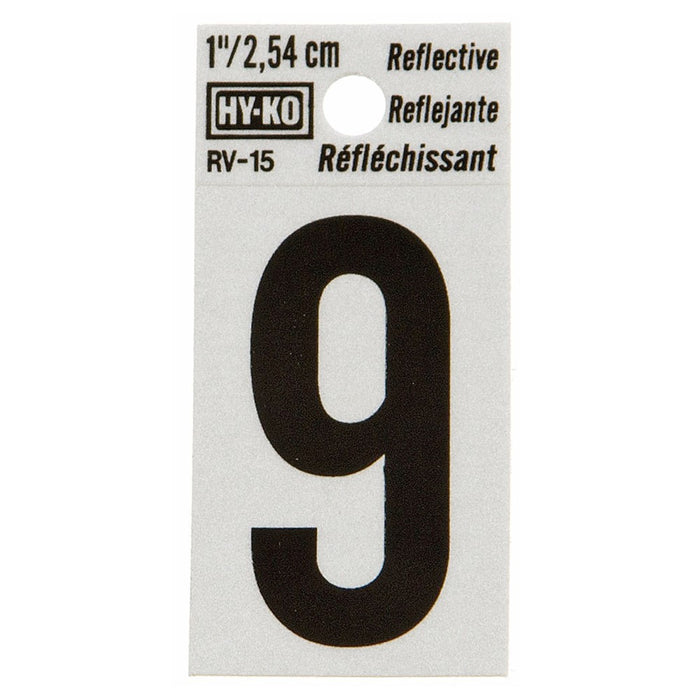 1.25" Reflective Number 9 (10 pcs.)